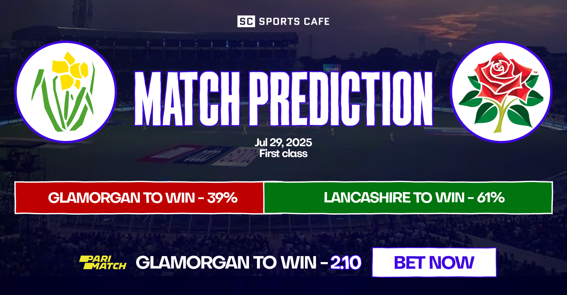 Glamorgan vs Lancashire match prediction.